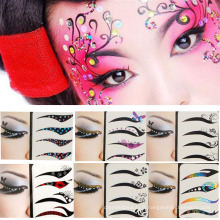 Vente chaude mode visage Art beauté équipement Eye Eye Art autocollants repositionnables